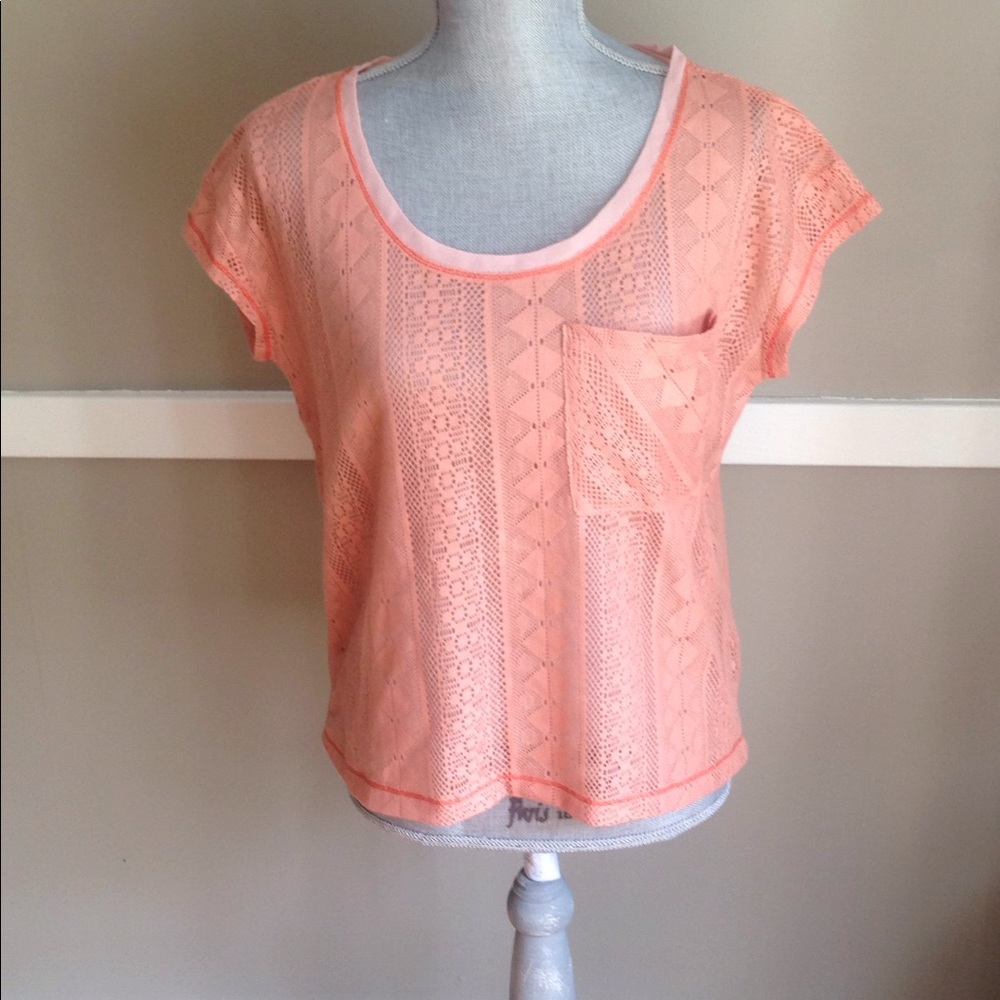 Peach lacey shirt